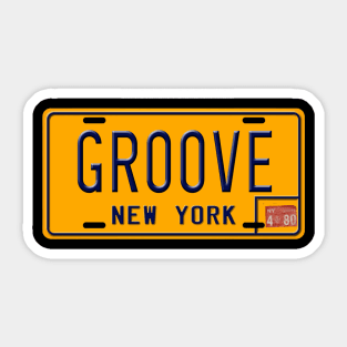 New York Groove License Plate Sticker